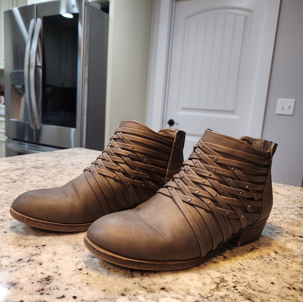 Gray ankle boots